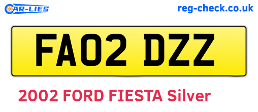 FA02DZZ are the vehicle registration plates.