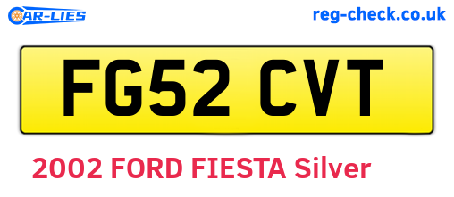 FG52CVT are the vehicle registration plates.