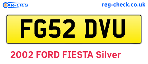 FG52DVU are the vehicle registration plates.