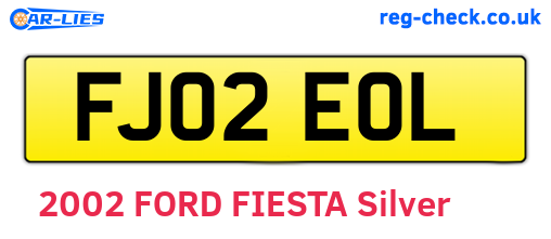FJ02EOL are the vehicle registration plates.