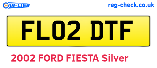 FL02DTF are the vehicle registration plates.