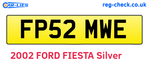 FP52MWE are the vehicle registration plates.