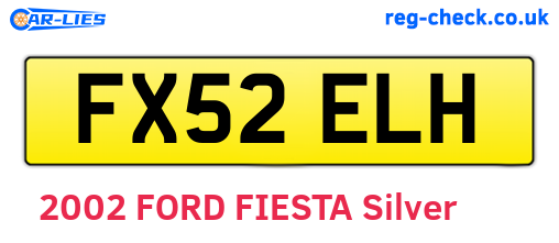 FX52ELH are the vehicle registration plates.