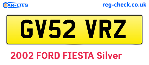 GV52VRZ are the vehicle registration plates.