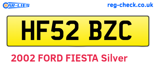 HF52BZC are the vehicle registration plates.