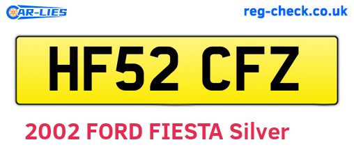 HF52CFZ are the vehicle registration plates.