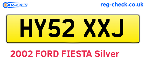 HY52XXJ are the vehicle registration plates.