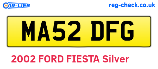 MA52DFG are the vehicle registration plates.