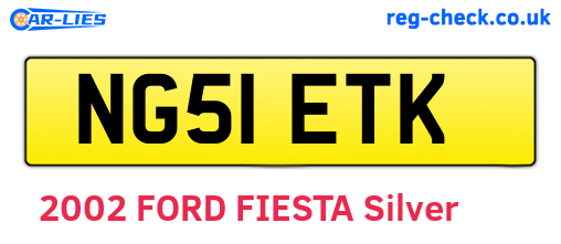 NG51ETK are the vehicle registration plates.