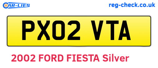 PX02VTA are the vehicle registration plates.