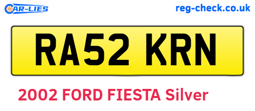 RA52KRN are the vehicle registration plates.
