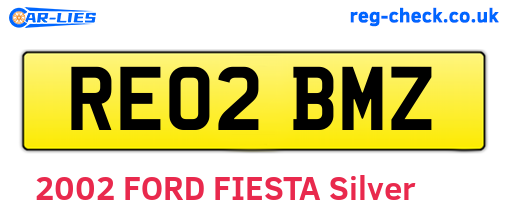 RE02BMZ are the vehicle registration plates.