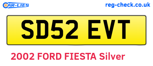 SD52EVT are the vehicle registration plates.