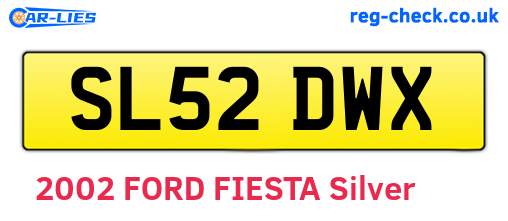 SL52DWX are the vehicle registration plates.