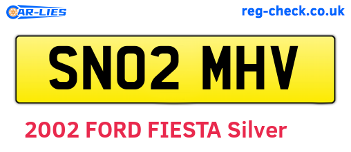 SN02MHV are the vehicle registration plates.