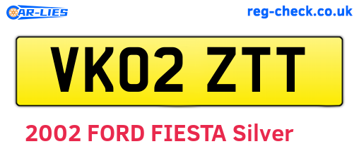 VK02ZTT are the vehicle registration plates.