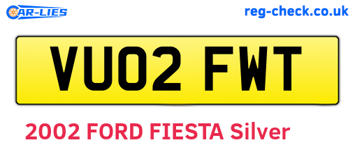VU02FWT are the vehicle registration plates.