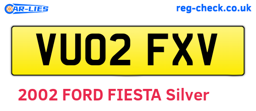 VU02FXV are the vehicle registration plates.