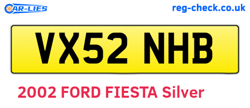 VX52NHB are the vehicle registration plates.