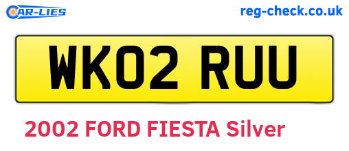 WK02RUU are the vehicle registration plates.