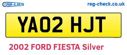 YA02HJT are the vehicle registration plates.