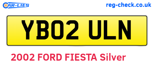 YB02ULN are the vehicle registration plates.