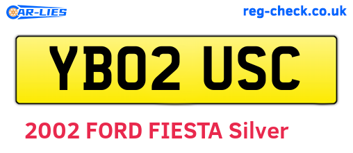 YB02USC are the vehicle registration plates.