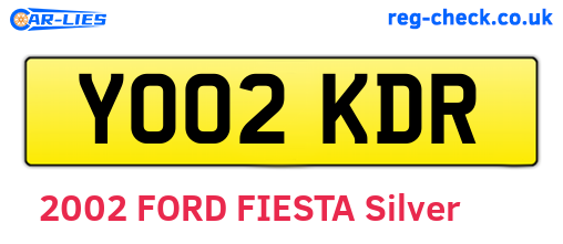 YO02KDR are the vehicle registration plates.