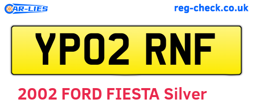 YP02RNF are the vehicle registration plates.