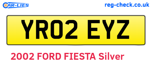 YR02EYZ are the vehicle registration plates.