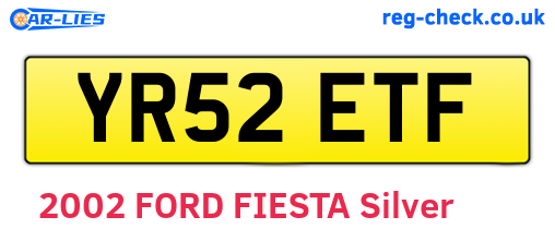 YR52ETF are the vehicle registration plates.