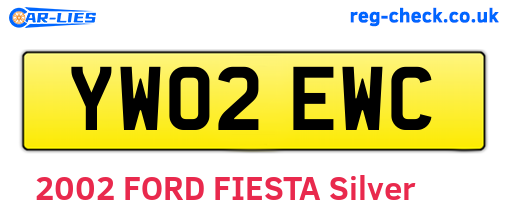 YW02EWC are the vehicle registration plates.