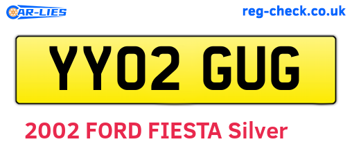 YY02GUG are the vehicle registration plates.