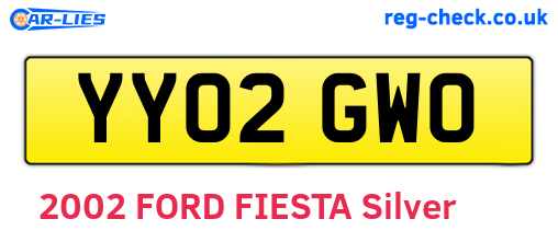 YY02GWO are the vehicle registration plates.