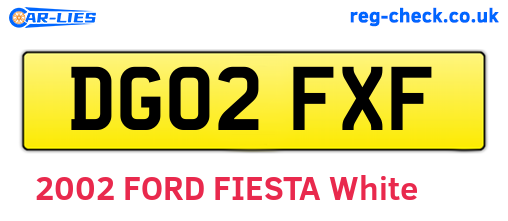 DG02FXF are the vehicle registration plates.