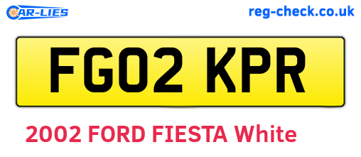 FG02KPR are the vehicle registration plates.