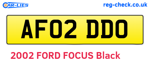 AF02DDO are the vehicle registration plates.