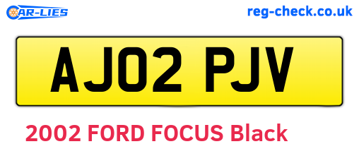 AJ02PJV are the vehicle registration plates.