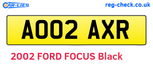 AO02AXR are the vehicle registration plates.