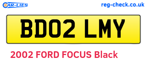 BD02LMY are the vehicle registration plates.