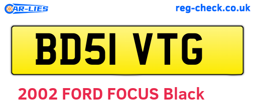 BD51VTG are the vehicle registration plates.