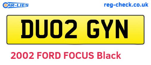 DU02GYN are the vehicle registration plates.