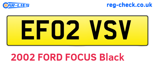 EF02VSV are the vehicle registration plates.