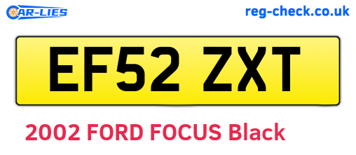 EF52ZXT are the vehicle registration plates.