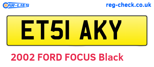 ET51AKY are the vehicle registration plates.