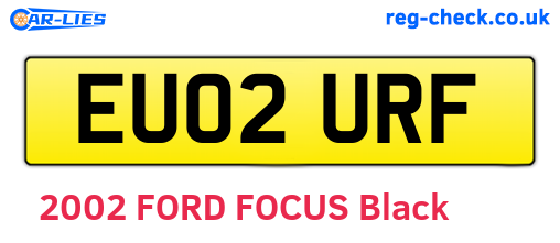 EU02URF are the vehicle registration plates.