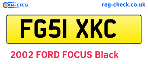 FG51XKC are the vehicle registration plates.