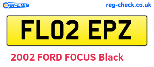FL02EPZ are the vehicle registration plates.