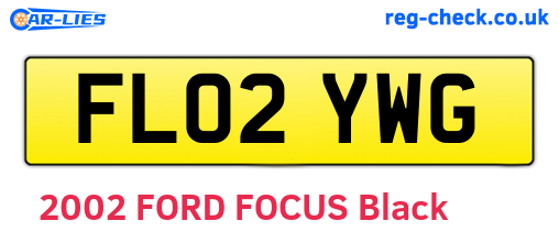 FL02YWG are the vehicle registration plates.