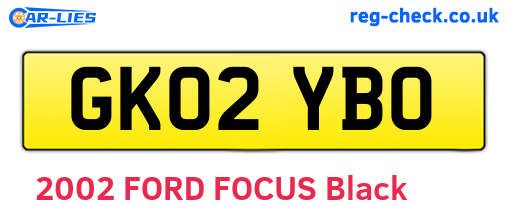 GK02YBO are the vehicle registration plates.
